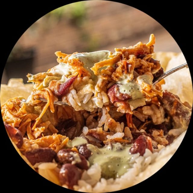 Chamo's Tortilla Bowl, Burrito, or Platter.